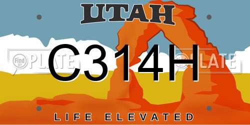 C314H Utah License Plate