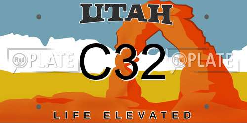 C32 Utah License Plate