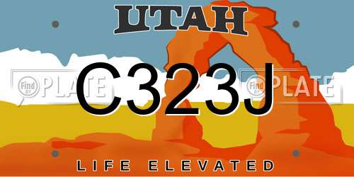 C323J Utah License Plate