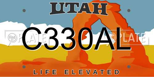 C330AL Utah License Plate