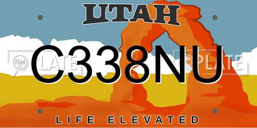 C338NU Utah License Plate