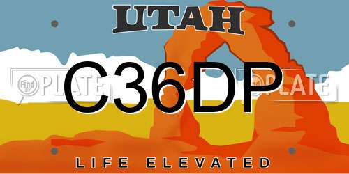 C36DP Utah License Plate