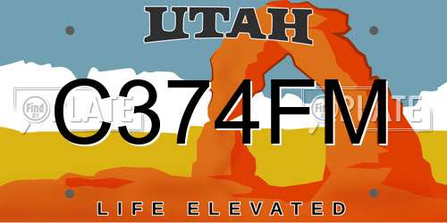 C374FM Utah License Plate