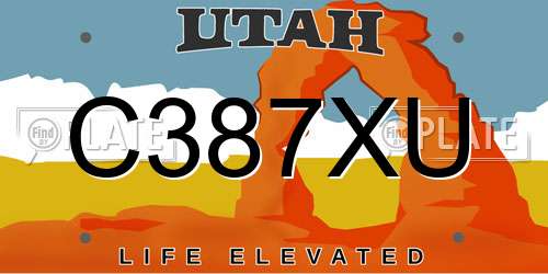 C387XU Utah License Plate