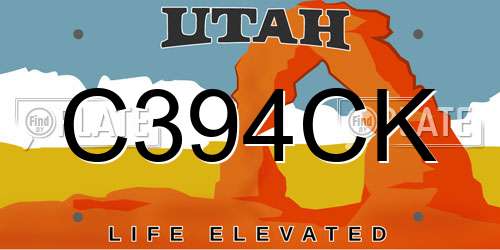 C394CK Utah License Plate