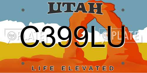 C399LU Utah License Plate