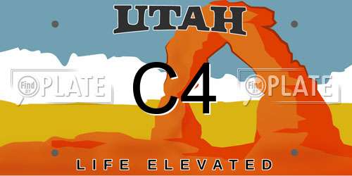 C4 Utah License Plate