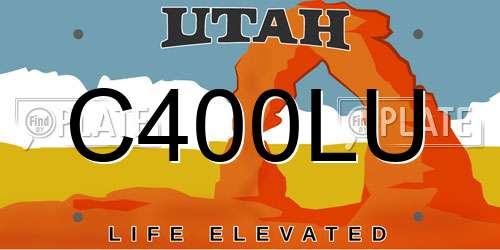 C400LU Utah License Plate