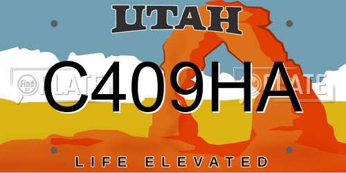 C409HA Utah License Plate