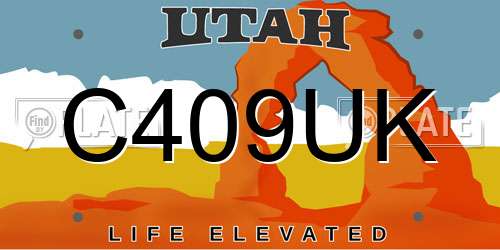 C409UK Utah License Plate