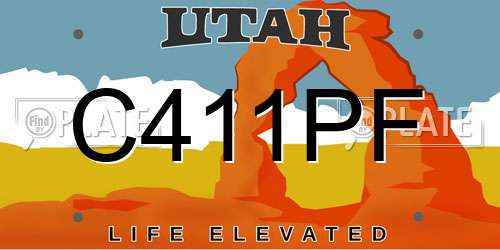 C411PF Utah License Plate