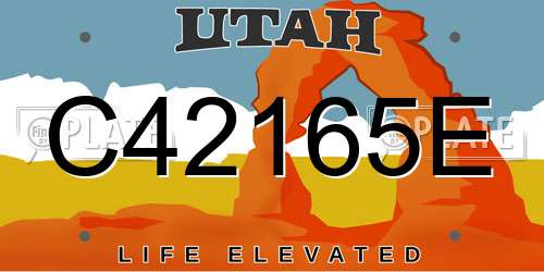 C42165E Utah License Plate