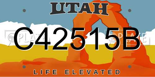 C42515B Utah License Plate