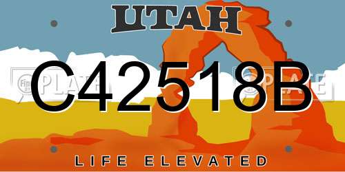 C42518B Utah License Plate