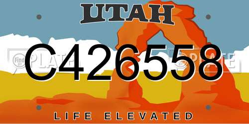 C426558 Utah License Plate