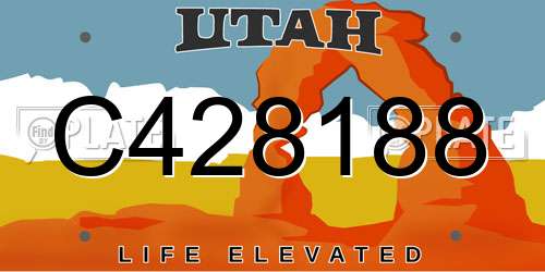 C428188 Utah License Plate