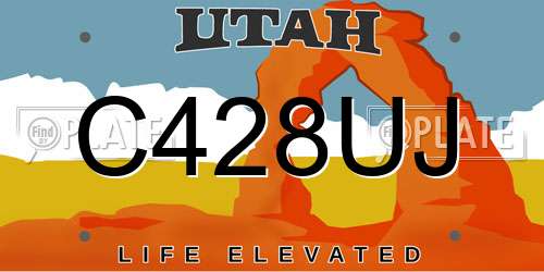 C428UJ Utah License Plate