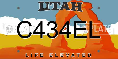C434EL Utah License Plate
