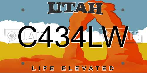 C434LW Utah License Plate