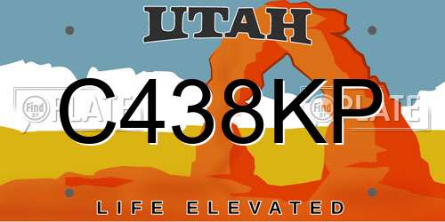 C438KP Utah License Plate