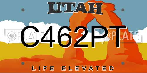 C462PT Utah License Plate