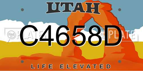 C4658D Utah License Plate