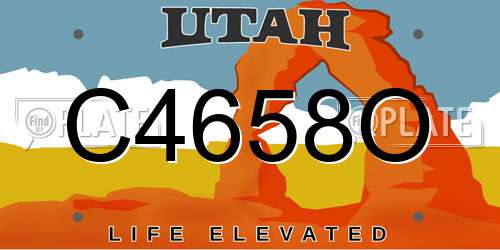 C4658O Utah License Plate