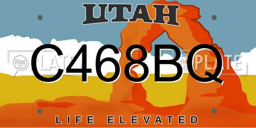 C468BQ Utah License Plate