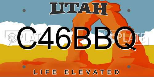 C46BBQ Utah License Plate
