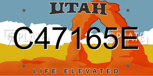 C47165E Utah License Plate