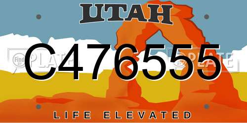 C476555 Utah License Plate