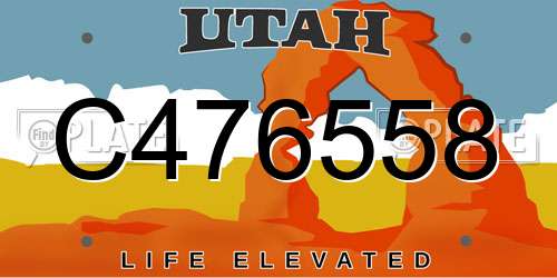 C476558 Utah License Plate