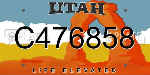 C476858 Utah License Plate
