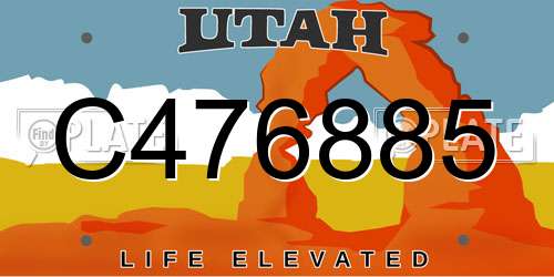 C476885 Utah License Plate