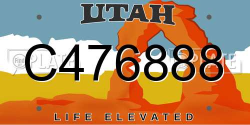 C476888 Utah License Plate