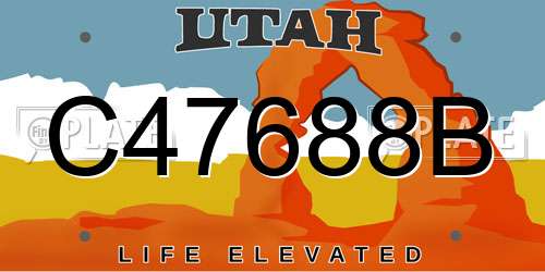 C47688B Utah License Plate