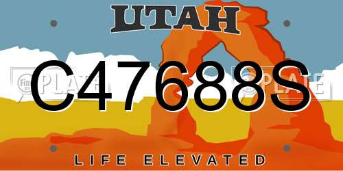 C47688S Utah License Plate