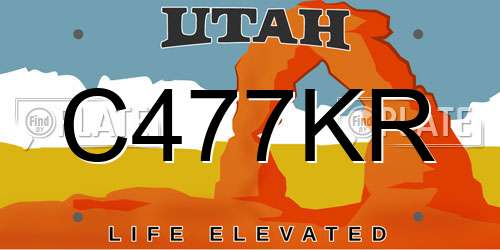 C477KR Utah License Plate
