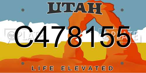 C478155 Utah License Plate