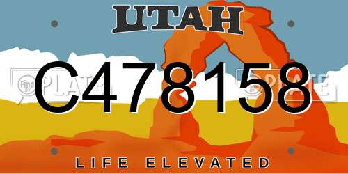C478158 Utah License Plate