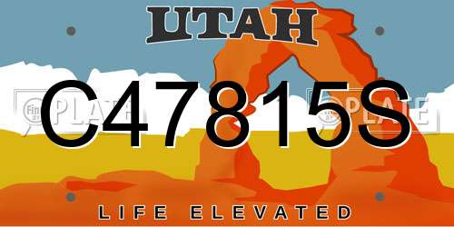 C47815S Utah License Plate