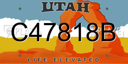 C47818B Utah License Plate