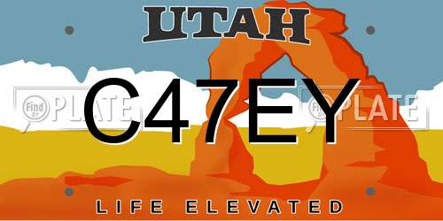 C47EY Utah License Plate