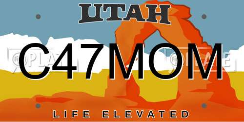 C47MOM Utah License Plate