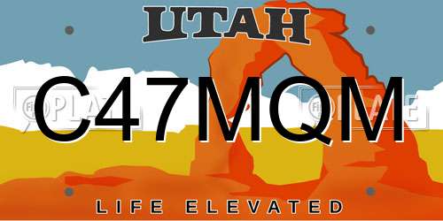 C47MQM Utah License Plate