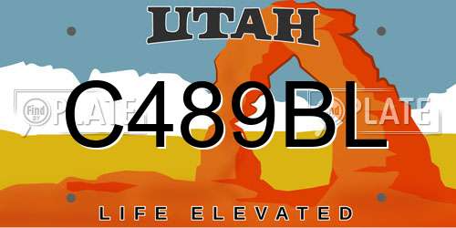 C489BL Utah License Plate
