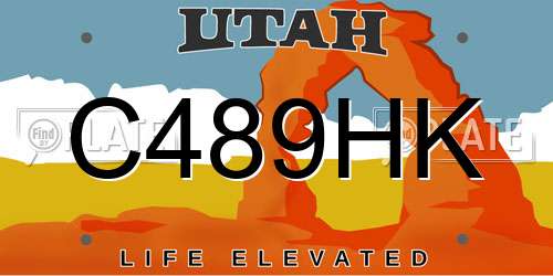 C489HK Utah License Plate