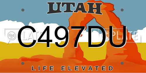 C497DU Utah License Plate