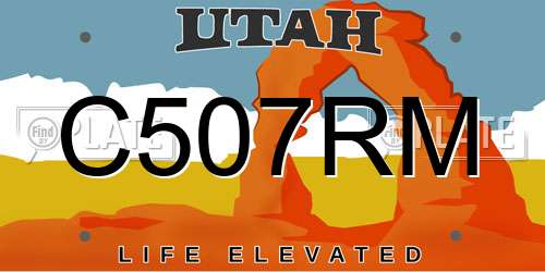 C507RM Utah License Plate