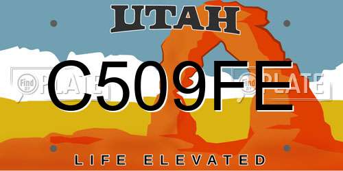 C509FE Utah License Plate